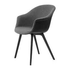 Gubi Bat Dining Chair Front Upholstered Plastic Base